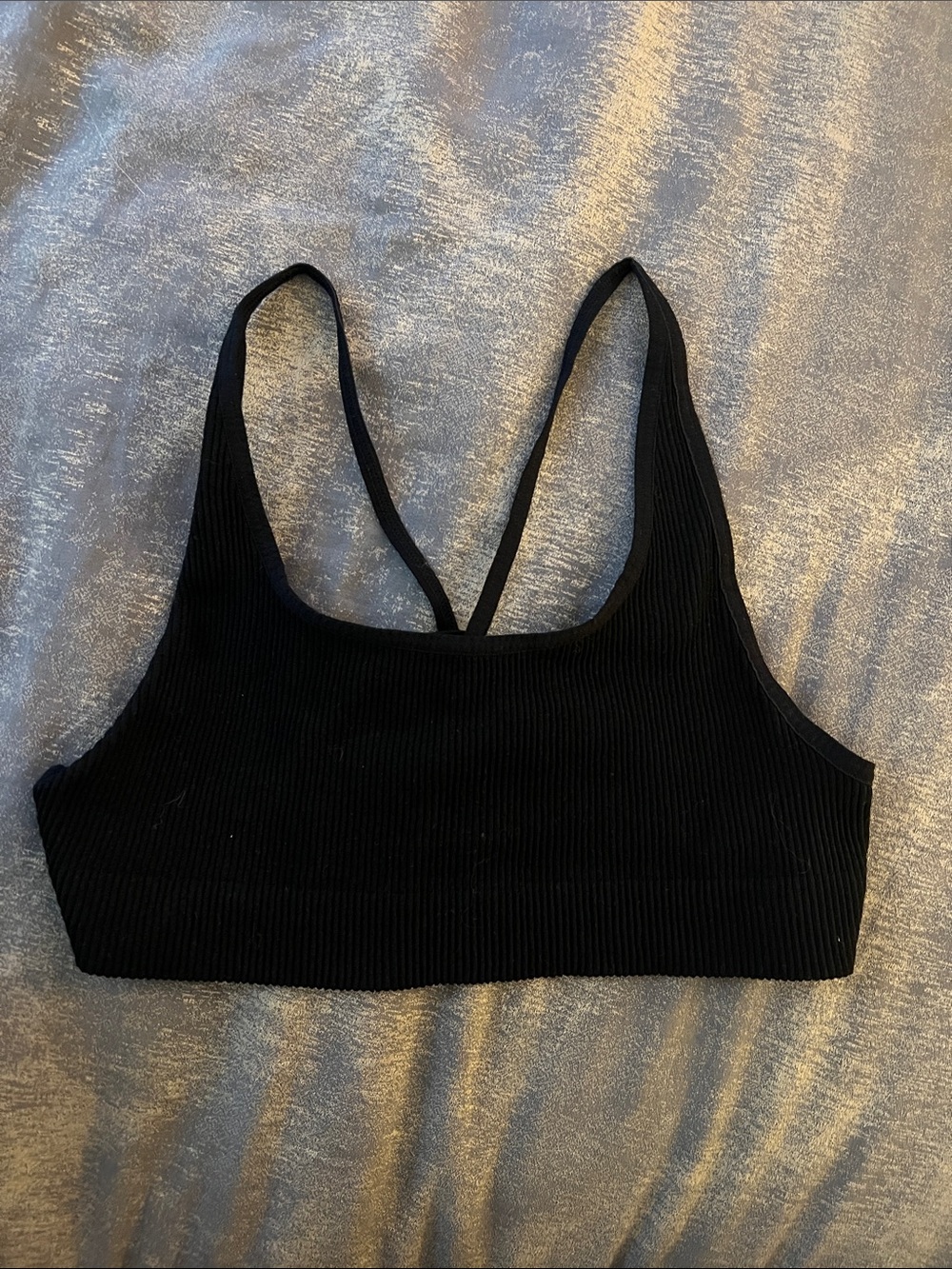 Free People black ribbed bralette